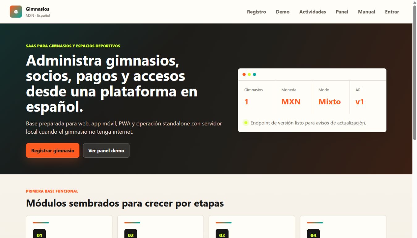 Captura de pantalla del inicio