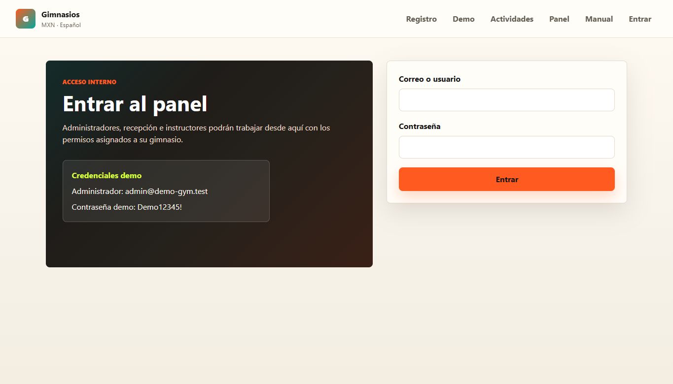 Captura de pantalla del login